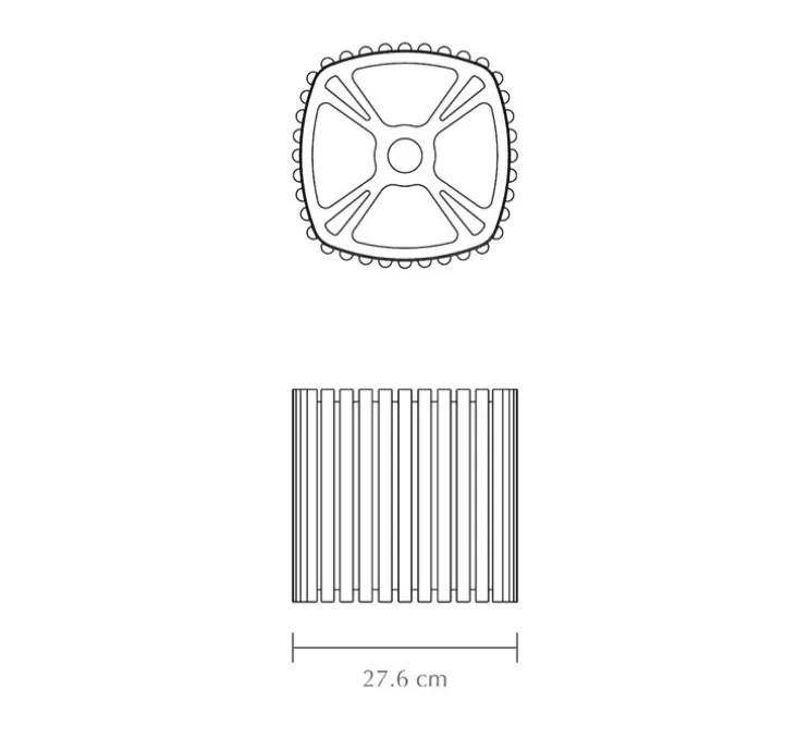 Suspension, Komorebi Square Medium, Chêne foncé, Ø27,5cm, H25cm - Umage