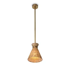 Suspension, Kon Tiki, rotin, laiton vintage, Ø20cm, H24cm - Eichholtz