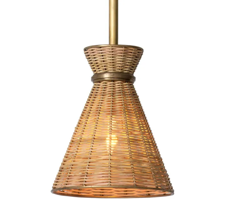 Suspension, Kon Tiki, rotin, laiton vintage, Ø20cm, H24cm - Eichholtz