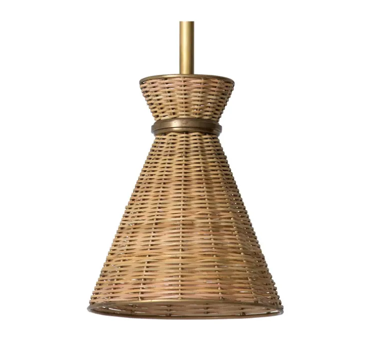Suspension, Kon Tiki, rotin, laiton vintage, Ø20cm, H24cm - Eichholtz