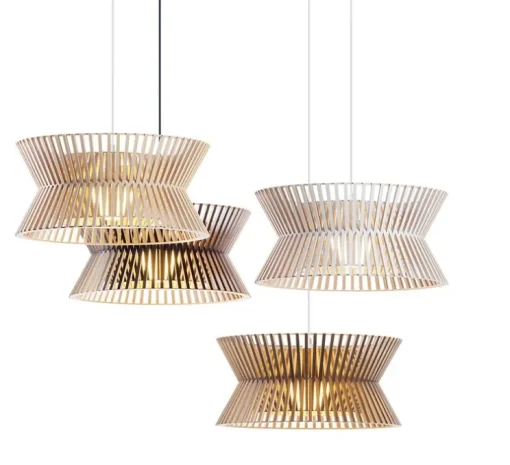 Suspension, Kontro 6000, bouleau naturel, LED, Ø45cm, H21cm - Secto Design