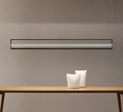 Suspension, Kontur 6438, blanc et noir, LED, 2700K, 3876lm, Ø16cm, H162cm - Vibia