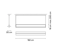 Suspension, Kontur 6438, blanc et noir, LED, 2700K, 3876lm, Ø16cm, H162cm - Vibia