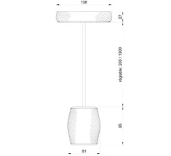 Suspension, Korto, rouge, Ø8,1cm, H9,5cm - Alucyne