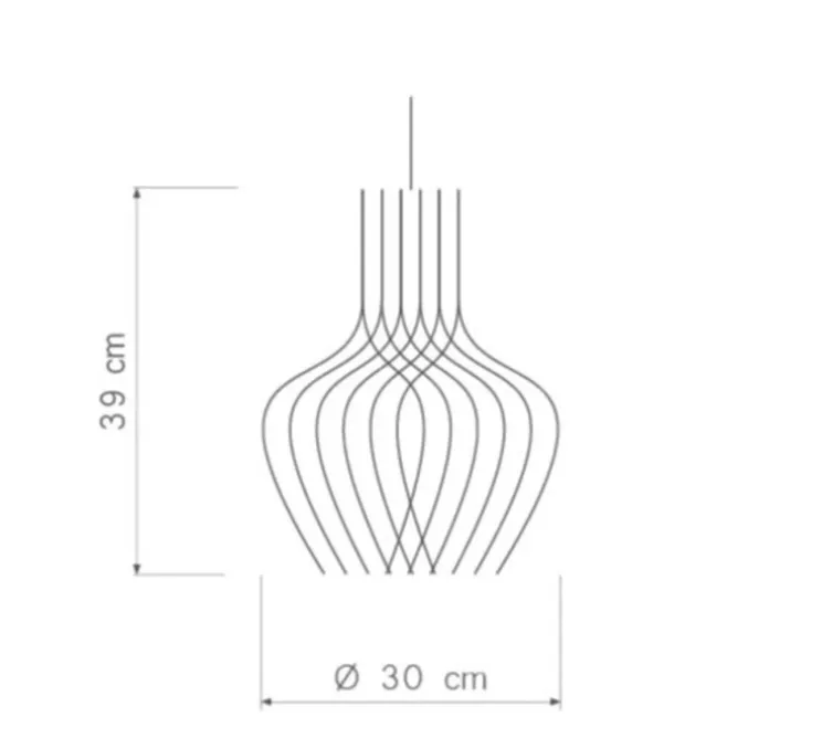 Suspension, Kåputafunat, bois de bouleau noir, Ø30cm, H39cm - Piatoni