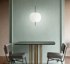 Suspension, Kushi 16, blanc et noir, Ø16cm, H26cm - KDLN