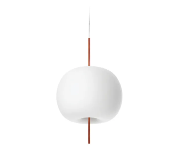 Suspension, Kushi 33, blanc et cuivre, Ø33cm, H56cm - KDLN