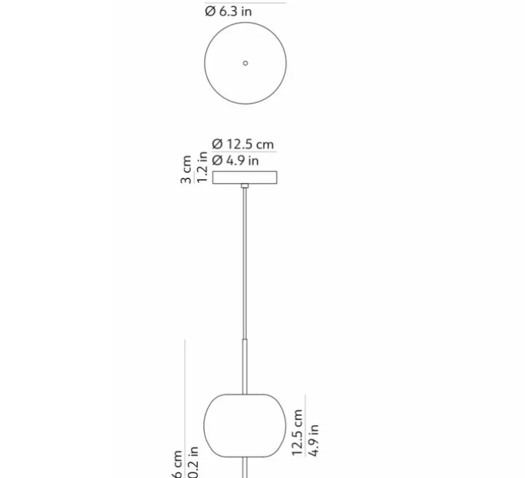 Suspension, Kushi 16, cuivre, Ø16cm, H26cm - KDLN