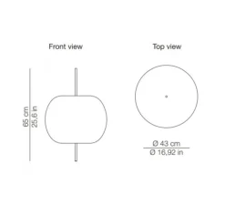 Suspension, Kushi XL, cuivre, blanc, Ø43cm, H65cm - KDLN