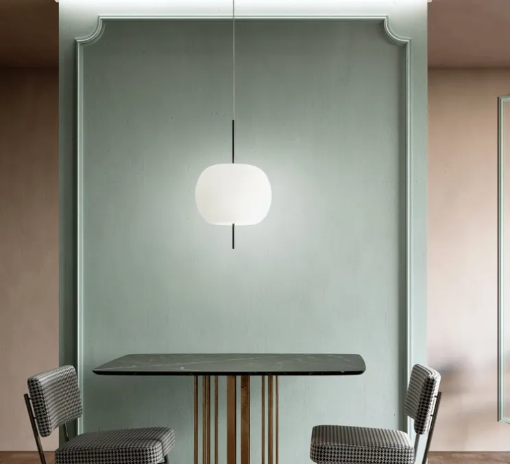 Suspension, Kushi XL, noir et blanc, Ø43cm, H65cm - KDLN