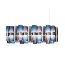 Suspension, La lollo linear 100, bleu, violet, LED, dim, 2700K, 7820 lm, L93cm, H28cm - Slamp