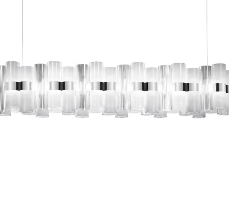 Suspension, La lollo linear 140, blanc, LED, dim, 2700K, 12420 lm, L142cm, H28cm - Slamp