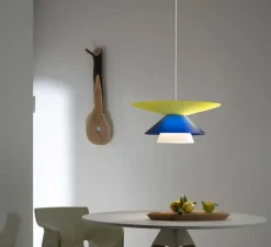 Suspension, Lady Galala, jaune 60, bleu 40, blanc 25, Ø60cm, H30cm - Martinelli Luce