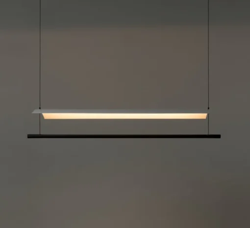 Suspension, Lamina 85, noir et blanc, LED, dim, 2700K, 1394 lm, L98,7cm, H12,6cm - Santa & Cole