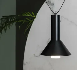 Suspension, lampe à poser, FUJI, noir et blanc, IP44, L17,5cm, H24cm - Faro