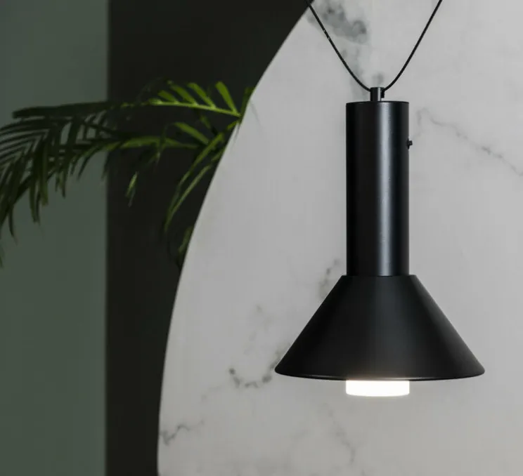 Suspension, lampe à poser, FUJI, noir et blanc, IP44, L17,5cm, H24cm - Faro