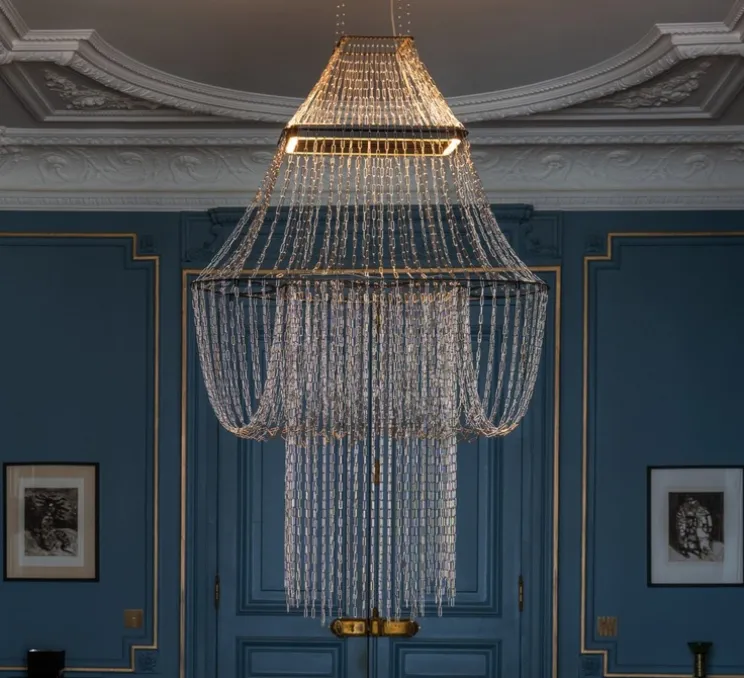 Suspension, Lampe C 900, argent, LED, dim, 2400K, 6200 lm, L90cm, H152cm - DCW éditions Paris