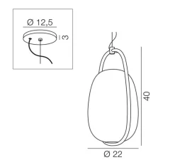 Suspension, LANNA, noir, Ø22cm, H40cm - KDLN