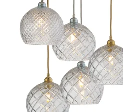 Suspension, Large Check, Crystal Rowan 22, transparent, or , Ø22cm, H22cm - Ebb and Flow