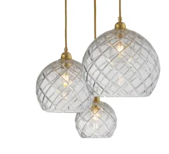 Suspension, Large Check, Crystal Rowan 15,5, transparent, or , Ø15cm, H15cm - Ebb and Flow