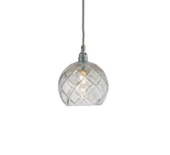 Suspension, Large Check, Crystal Rowan 15,5, transparent, argent, Ø15cm, H15cm - Ebb and Flow