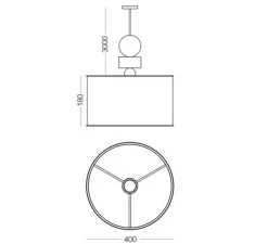 Suspension, Large Spiedino, blanc, IP24, Ø40cm, H48cm - Emko