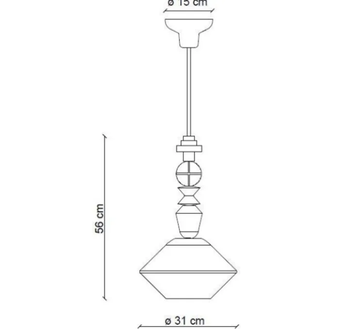 Suspension, Lariat 56, blanc, Ø31cm, H56cm - Ferroluce