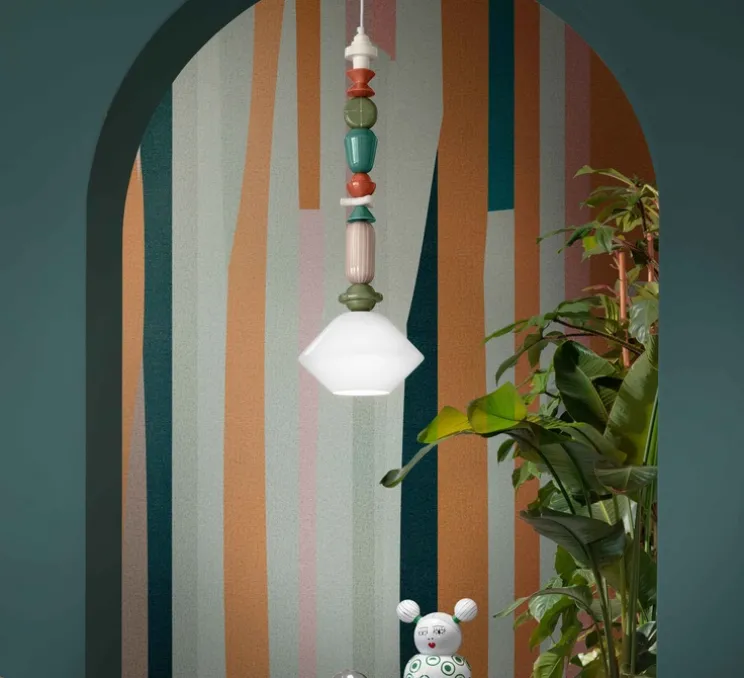 Suspension, Lariat 87, blanc, Ø31cm, H87cm - Ferroluce