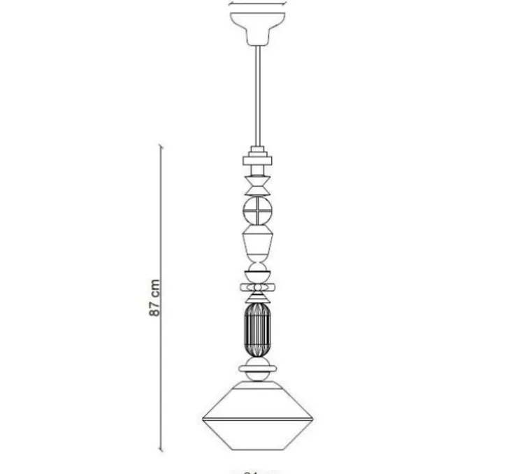 Suspension, Lariat 87, blanc, Ø31cm, H87cm - Ferroluce