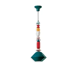 Suspension, Lariat 87, bleu pétrole, Ø31cm, H87cm - Ferroluce