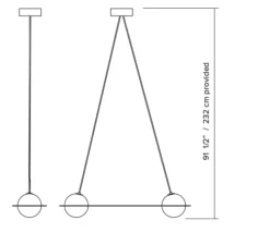 Suspension, Laurent 03, noir, 2700K, 639lm, L76cm, H14cm - Lambert&Fils