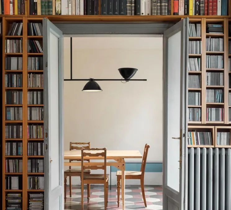 Suspension, LBB01, réédition de Lina Bo Bardi, noir mat, L212cm, H90cm - Nemo Lighting
