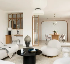 Suspension, Le vita, blanc, or, LED, 2700k, 1200lm, L103cm, H18cm - Faro