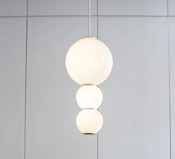 Suspension, LED, 1180 lm, 2700 K, C, Pearls , blanc, or, Ø18cm, H36cm - Formagenda