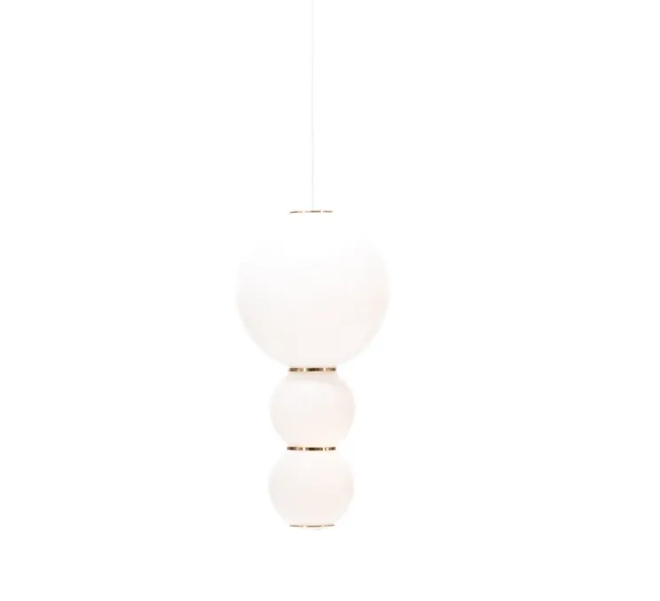 Suspension, LED, 1180 lm, 2700 K, C, Pearls , blanc, or, Ø18cm, H36cm - Formagenda