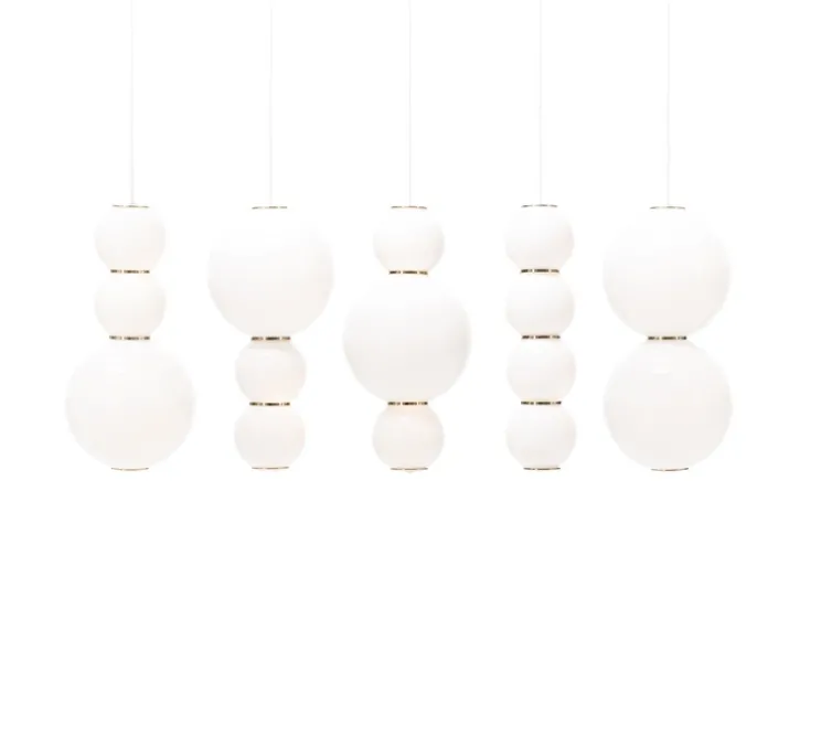 Suspension, LED, 1180 lm, 2700 K, C, Pearls , blanc, or, Ø18cm, H36cm - Formagenda