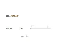 Suspension, LED40, chêne, 3000K, L100cm, H4cm- TUNTO