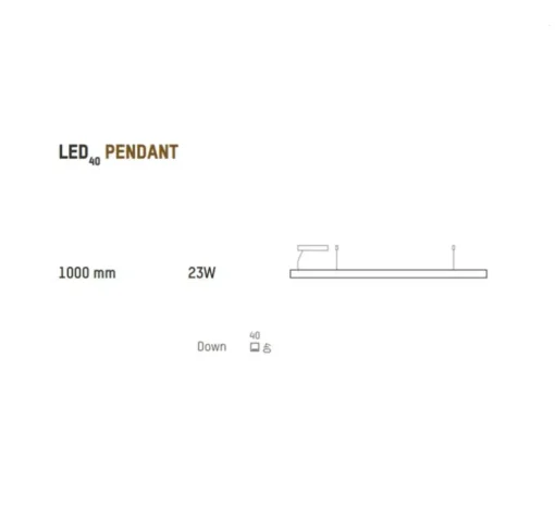 Suspension, LED40, chêne, 3000K, L100cm, H4cm- TUNTO