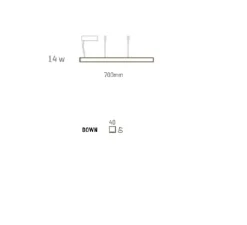 Suspension, LED40, noyer, 2700K, L70cm - TUNTO