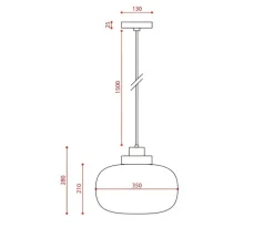 Suspension, Legier 557.24, noir, verre opal, laiton, LED 2700K, 1200lm, Ø35cm - Tooy