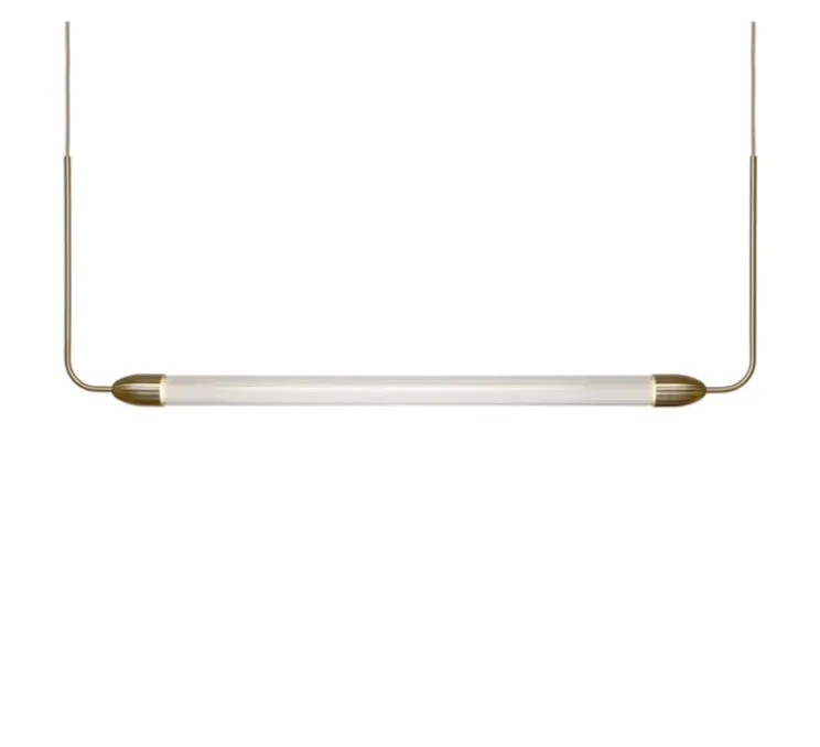 Suspension, Lemon squeeze linear, laiton, verre opalin, L137,3m, H48,7cm - Umage
