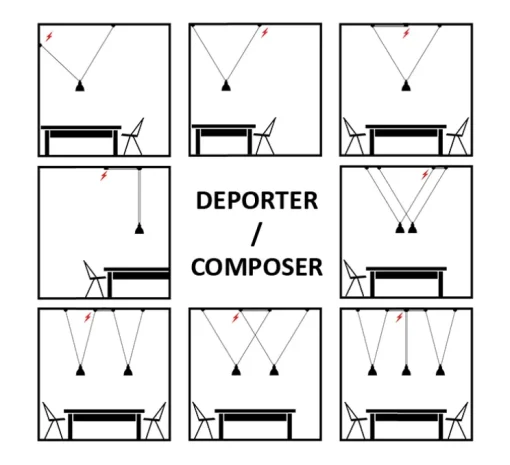 Suspension, Les Acrobates de Gras N°324, noir, Ø26cm, H21,6cm - DCW éditions Paris