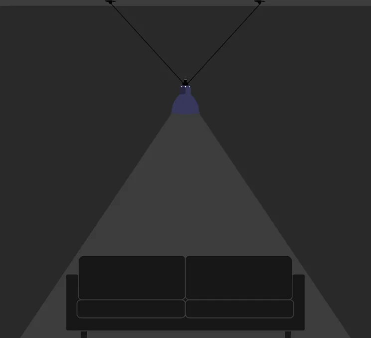 Suspension, Les Acrobates de Gras N°323 XL, bleu/intérieur blanc, Ø22cm, H22cm - DCW éditions Paris