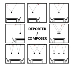 Suspension, Les Acrobates de Gras N°324, rouge/intérieur blanc, Ø26cm, H21,6cm - DCW éditions Paris