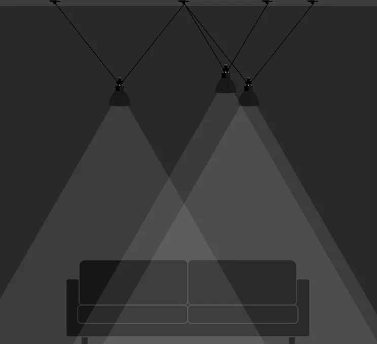 Suspension, Les Acrobates de Gras N°325, x3, noir/intérieur blanc, Ø17cm, H17cm - DCW éditions Paris