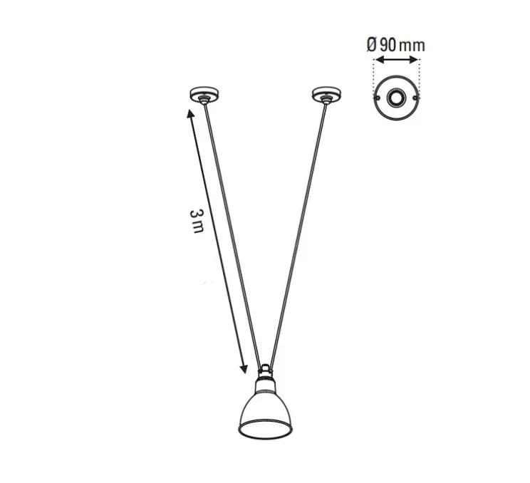 Suspension, Les Acrobates de Gras N°323, noir/intérieur cuivre, Ø26cm, H21,6cm - DCW éditions Paris