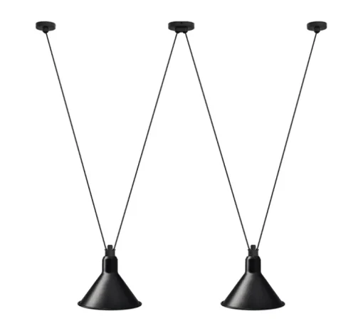 Suspension, Les Acrobates de Gras N°324, noir/intérieur blanc, Ø32cm, H23cm - DCW éditions Paris