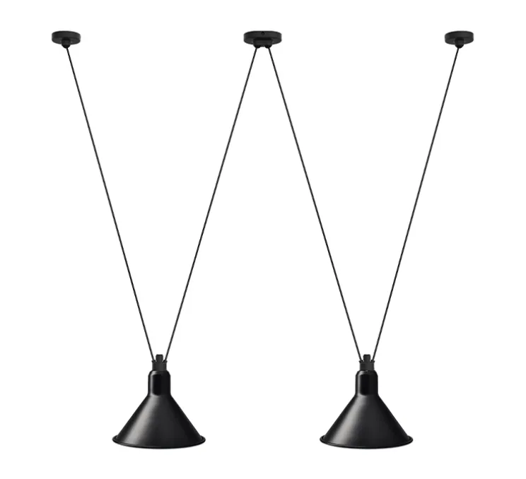 Suspension, Les Acrobates de Gras N°324, noir/intérieur blanc, Ø32cm, H23cm - DCW éditions Paris