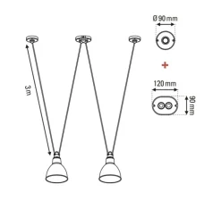 Suspension, Les Acrobates de Gras N°324, noir/intérieur blanc, Ø32cm, H23cm - DCW éditions Paris