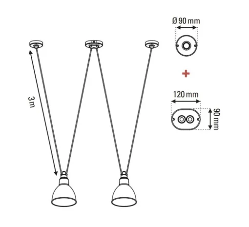 Suspension, Les Acrobates de Gras N°324, noir/intérieur blanc, Ø32cm, H23cm - DCW éditions Paris